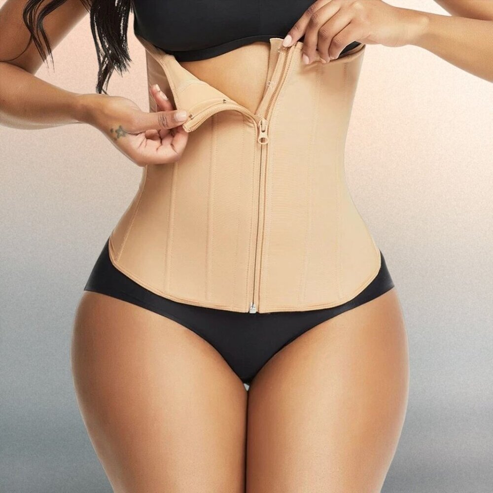 Zipper Closure 9-Steel Bone Waist Trainer Corset - Hourglass Sculpt - Picture 2 of 9